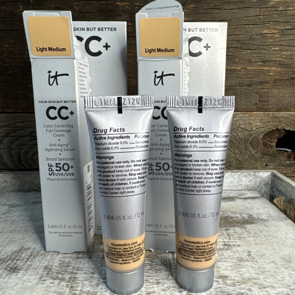 IT Cosmetics CC Cream Light Medium 12ml‎ - Set of 2 | MSRP = $38 - Picture 3 of 8
